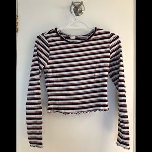 Cropped Striped Long Sleeve
